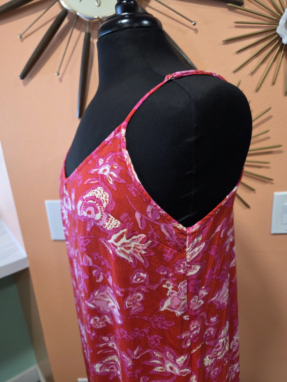 NATURAL LIFE Fuchsia Floral Maxi Dress Large Boho Babe Summer - Picture 9 of 12